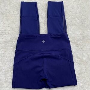 Lululemon Women's Blue Hit It 21' Crop Leggings Pants Size 4